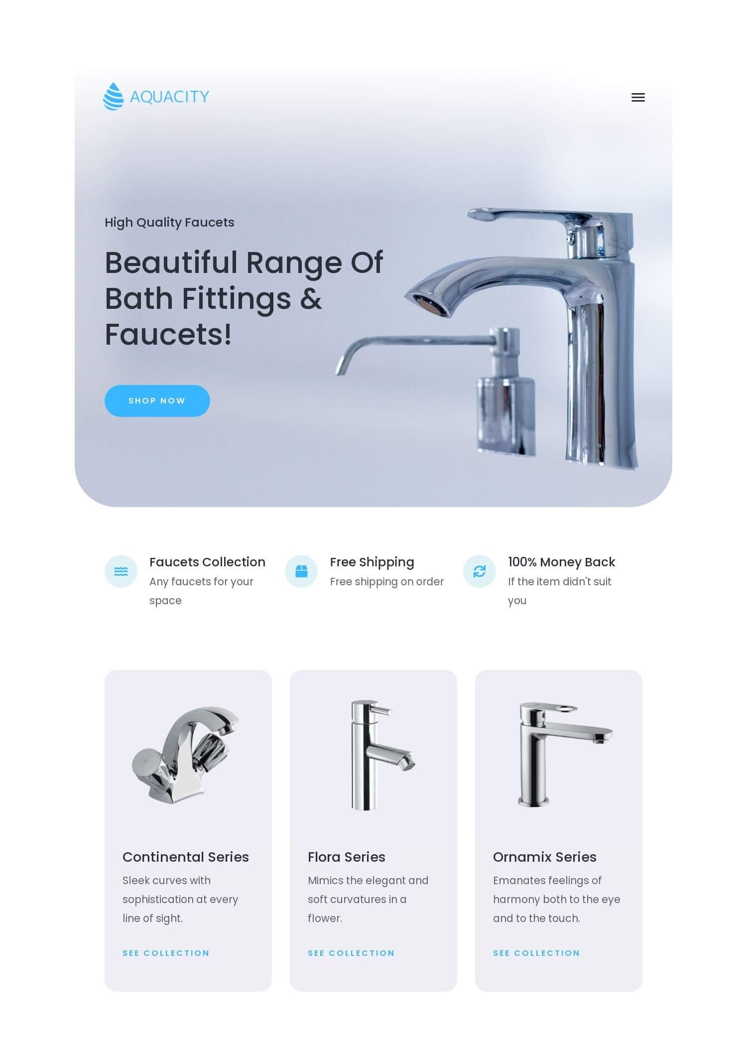 Ecommerce Design - Aquacity Global - Finnix Solutions - Portfolio - Homepage