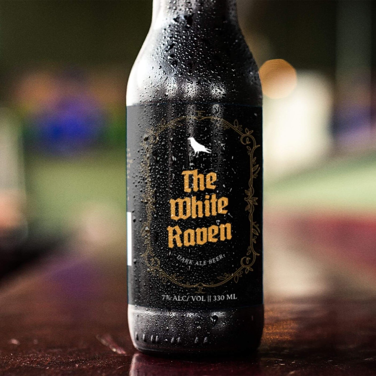 The White Raven Dark Ale Beer Branding and Packaging Designed by Finnix Solutions