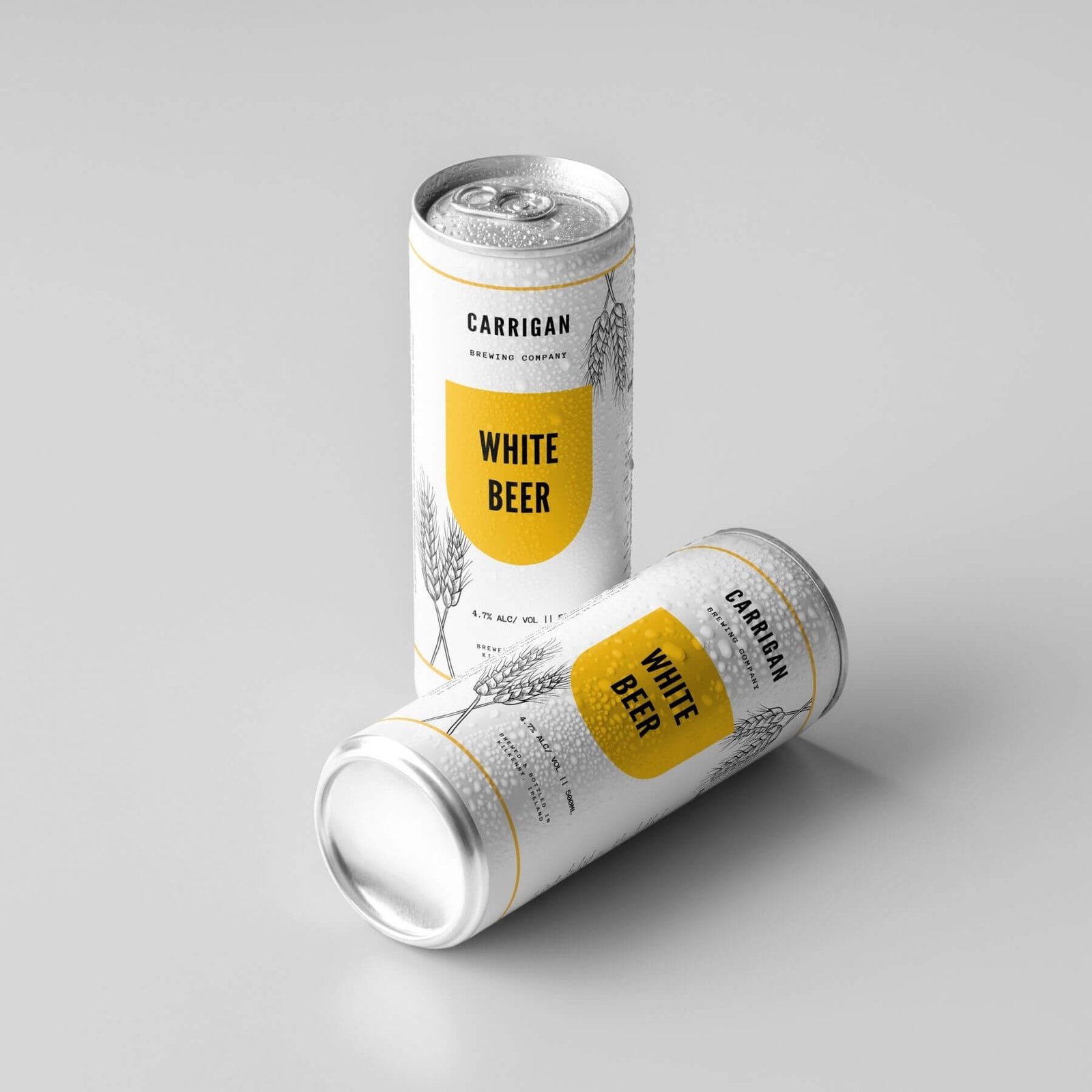 White Beer Can Branding and Packaging Designed by Finnix Solutions